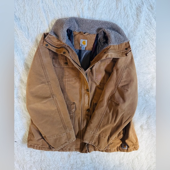 Carhartt Sherpa-Lined Brown Work Jacket - Picture 2 of 7